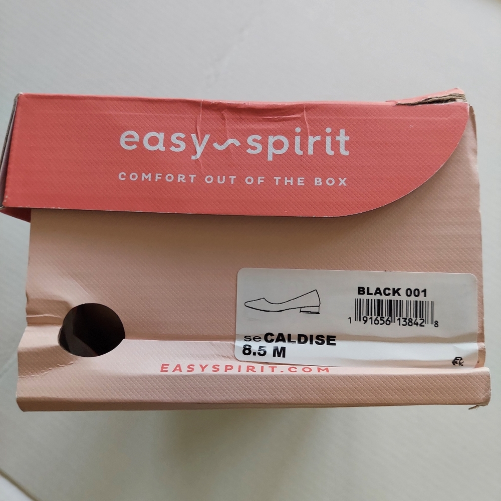EasySpirit CALDISE Pump Black Leather PointedToe SlipOn BlockHeel Size 8 1/2 NIB - Picture 15 of 16